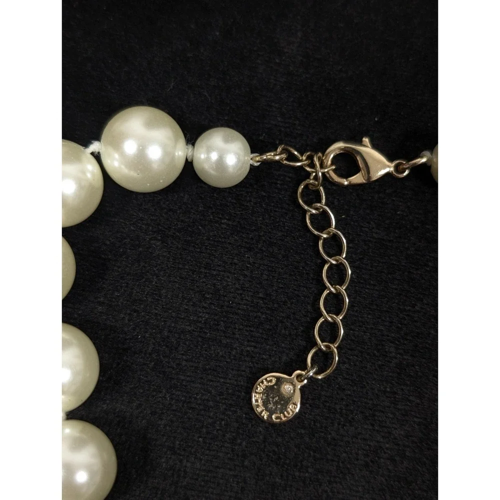 Charter Club‎ Cream Glass Faux Pearl Classic Hollywood Chic Necklace 18